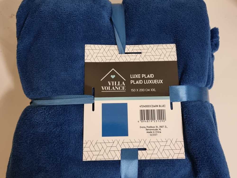 Luxe plaid deken DARK BLUE