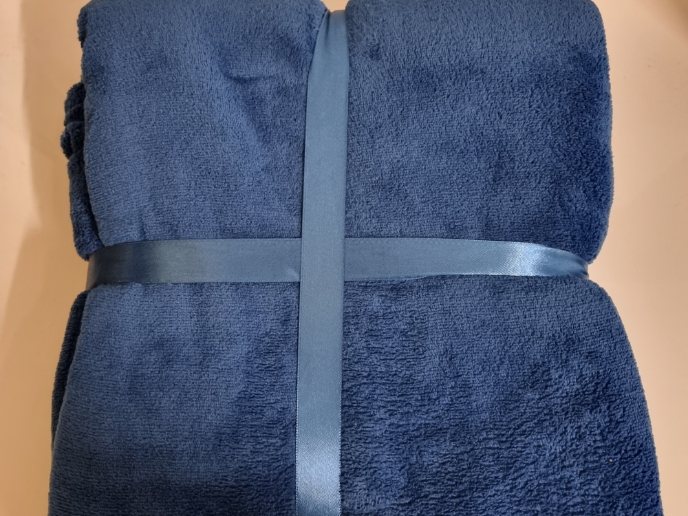 Luxe plaid deken DARK BLUE